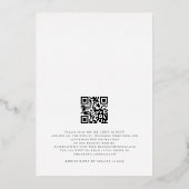 Elegante scriptnamen QR-code bruiloft echt folie Uitnodiging (Achterkant)