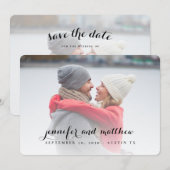 Elegante scriptnamen Sla de datumfotokaart op Save The Date (Voorkant / Achterkant)