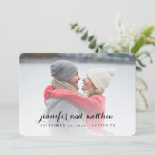 Elegante scriptnamen Sla de datumfotokaart op Save The Date (Staand voorkant)