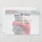 Elegante scriptnamen Sla de datumfotokaart op Save The Date (Achterkant)