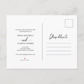 Elegante scriptoverlay | Foto De datum opslaan Aankondigingskaart (Achterkant)