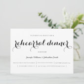Elegante scriptrehearsal diner uitnodigingen (Staand voorkant)