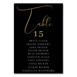 Elegante scriptstoelen kaart