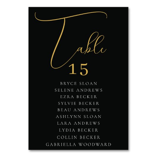 Elegante scriptstoelen kaart (Achterkant)