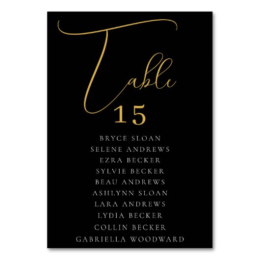 Elegante scriptstoelen kaart (Voorkant)