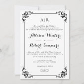 elegante  scripttrouwuitnodiging kaart (Voorkant)