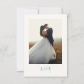 Elegante scripttypografie Blauwe bruiloft Bedankkaart (Achterkant)