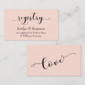 Elegante scripttypografie, blush trouwregister informatiekaartje (Voorkant / Achterkant)