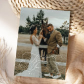 Elegante scripttypografie Dank u trouwfoto Bedankkaart