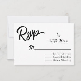 Elegante scripttypografie, eenvoudig huwelijks-RSV RSVP Kaartje