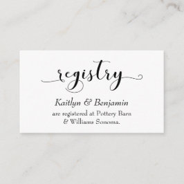 Elegante scripttypografie, eenvoudig huwelijksregi informatiekaartje