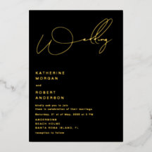 elegante scripttypografie folie trouwuitnodiging