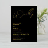elegante scripttypografie folie trouwuitnodiging folie uitnodiging (Staand Voorkant)