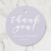 Elegante scripttypografie | Lavendel Bedankt Bedankjes Labels (Achterkant)