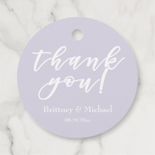 Elegante scripttypografie | Lavendel Bedankt Bedankjes Labels (Achterkant)