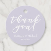 Elegante scripttypografie | Lavendel Bedankt Bedankjes Labels (Voorkant)
