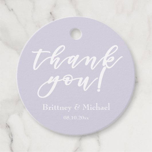 Elegante scripttypografie | Lavendel Bedankt Bedankjes Labels (Voorkant)