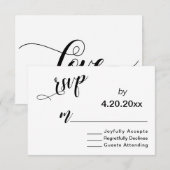 Elegante scripttypografie, minimale trouwerij-RSVP RSVP Kaartje (Voorkant / Achterkant)