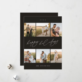 Elegante scripttypografie Modern 6 Photo Collage Feestdagenkaart