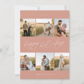 Elegante scripttypografie Modern 6 Photo Collage Feestdagenkaart (Voorkant)