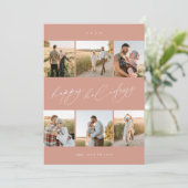 Elegante scripttypografie Modern 6 Photo Collage Feestdagenkaart (Staand voorkant)