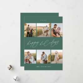 Elegante scripttypografie Modern 6 Photo Collage Feestdagenkaart