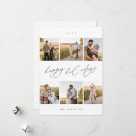 Elegante scripttypografie Modern 6 Photo Collage Feestdagenkaart