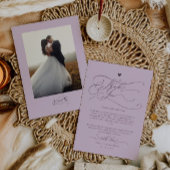 Elegante scripttypografie Plum Wedding Bedankkaart