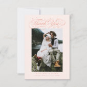 Elegante scripttypografie stippen trouw peach bedankkaart (Voorkant)