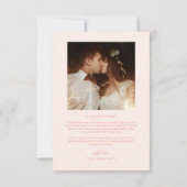 Elegante scripttypografie stippen trouw peach bedankkaart (Achterkant)