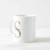 Elegante scriptuur aangepaste naam gepersonaliseer koffiemok (Voorkant links)