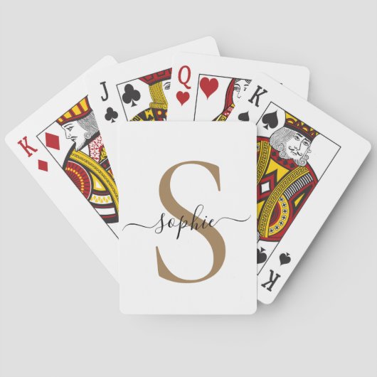 Elegante scriptuur aangepaste naam gepersonaliseer pokerkaarten (Achterkant)