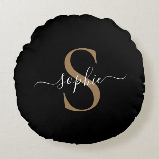 Elegante scriptuur aangepaste naam gepersonaliseer rond kussen (Voorkant)