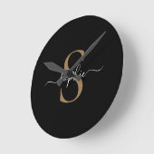 Elegante scriptuur aangepaste naam gepersonaliseer ronde klok (Hoek)