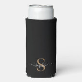 Elegante scriptuur aangepaste naam gepersonaliseer seltzer blikjeskoeler (Seltzer Voorkant)