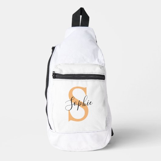 Elegante scriptuur aangepaste naam gepersonaliseer sling bag (Voorkant)