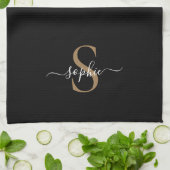 Elegante scriptuur aangepaste naam gepersonaliseer theedoek (Gevouwen)
