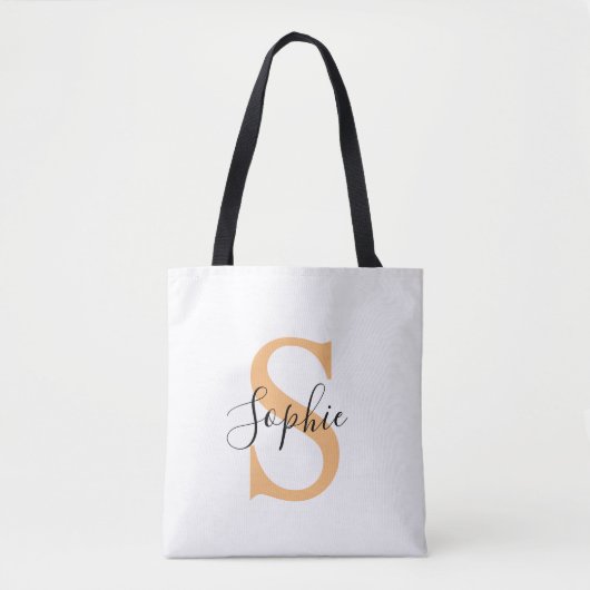 Elegante scriptuur aangepaste naam gepersonaliseer tote bag (Voorkant)
