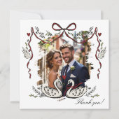 Elegante Scriptuur Huwelijksfoto Bedankt (Voorkant)