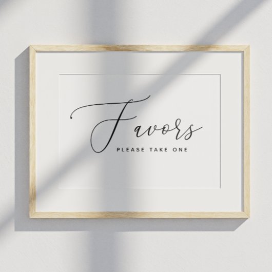 Elegante scriptuur huwelijksgunsten bordje neem er poster