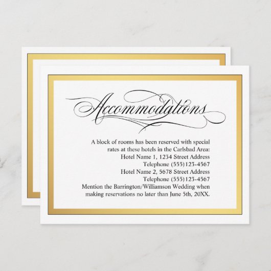 Elegante scriptuur met bloemrijke huwelijksaccommo aankondigingskaart (Voorkant / Achterkant)