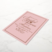 Elegante Scriptuur Rand Hart Bruidsdouche   Folie Uitnodiging (Gedraaid)