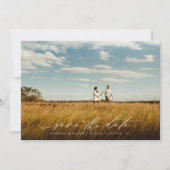 Elegante scriptuur trouwfoto save the date (Voorkant)