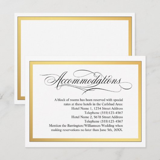 Elegante scriptversieringen Huwelijksaccommodatie Aankondigingskaart (Voorkant / Achterkant)
