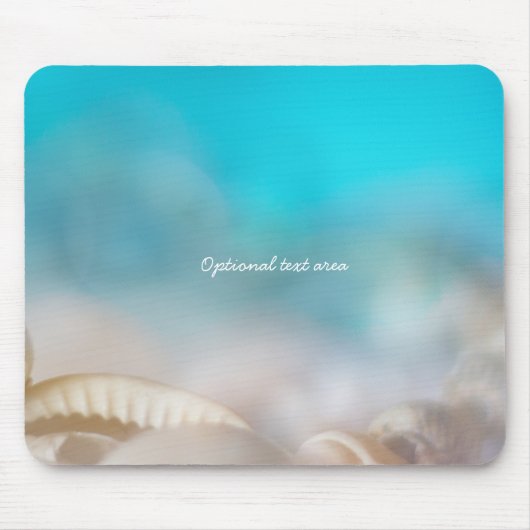 Elegante Sea Shells Blue Tropical Beach Custom Muismat (Voorkant)