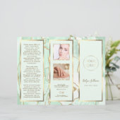Elegante Seafoam Green en Gold Agaat Brochure (Staand voorkant)