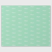 Elegante Seafoam groene aangepaste scriptnaam teks Cadeaupapier (Vlak)