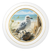 Elegante Seagull Beach Coastal Keramische Knop (Voorkant)