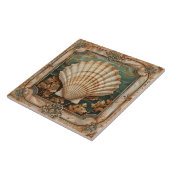 Elegante Seashell Art Nouveau Decoratief Tegeltje (Zijkant)