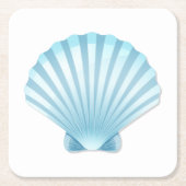 Elegante Seashell Beach Blue Nautische bruiloft Kartonnen Onderzetters (Voorkant)